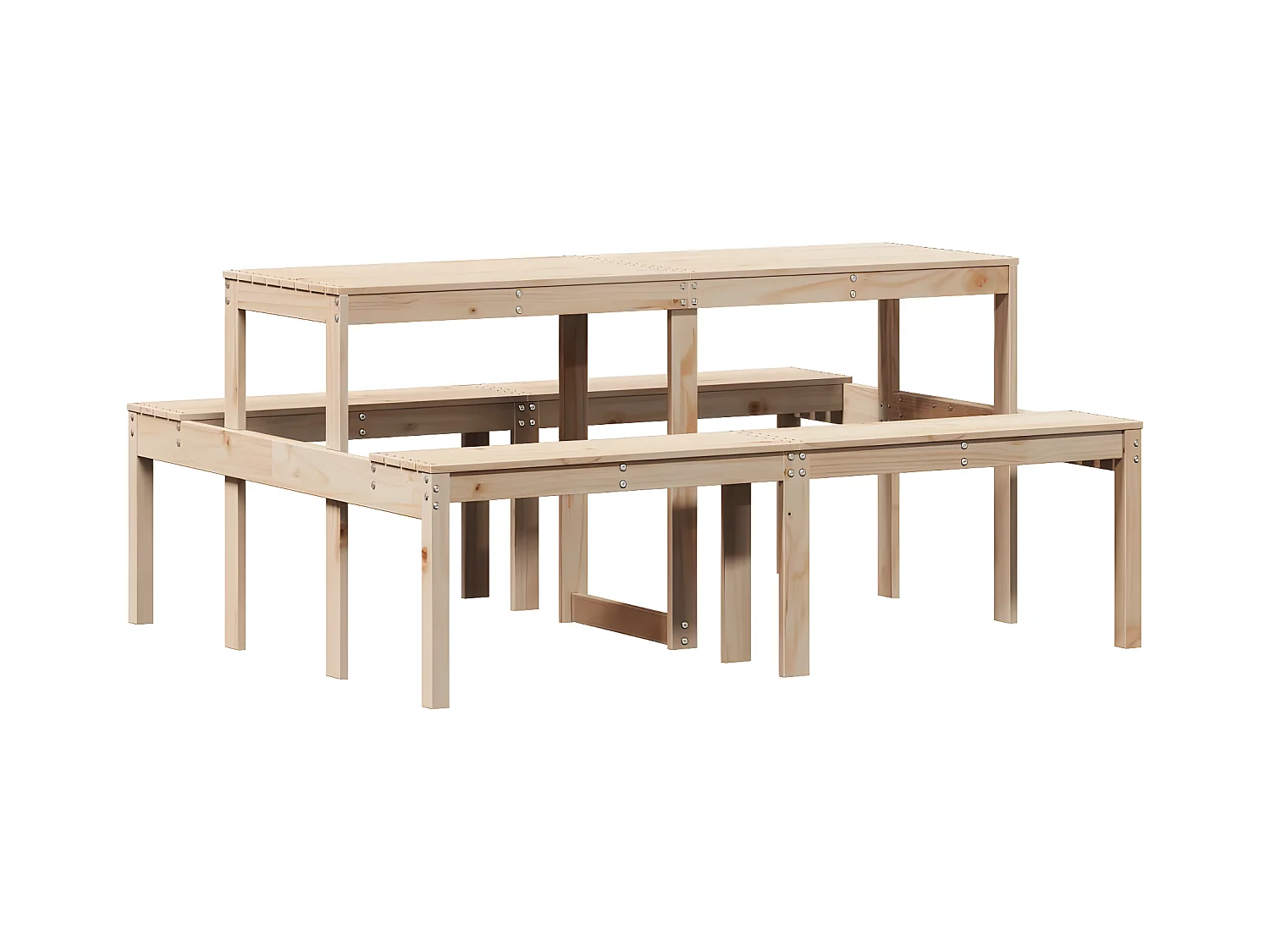 Horrin  Tavolo da Picnic 160x134x75 cm in Legno Massello di Pino