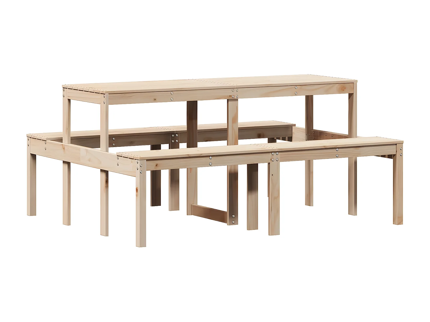 Horrin  Tavolo da Picnic 160x134x75 cm in Legno Massello di Pino