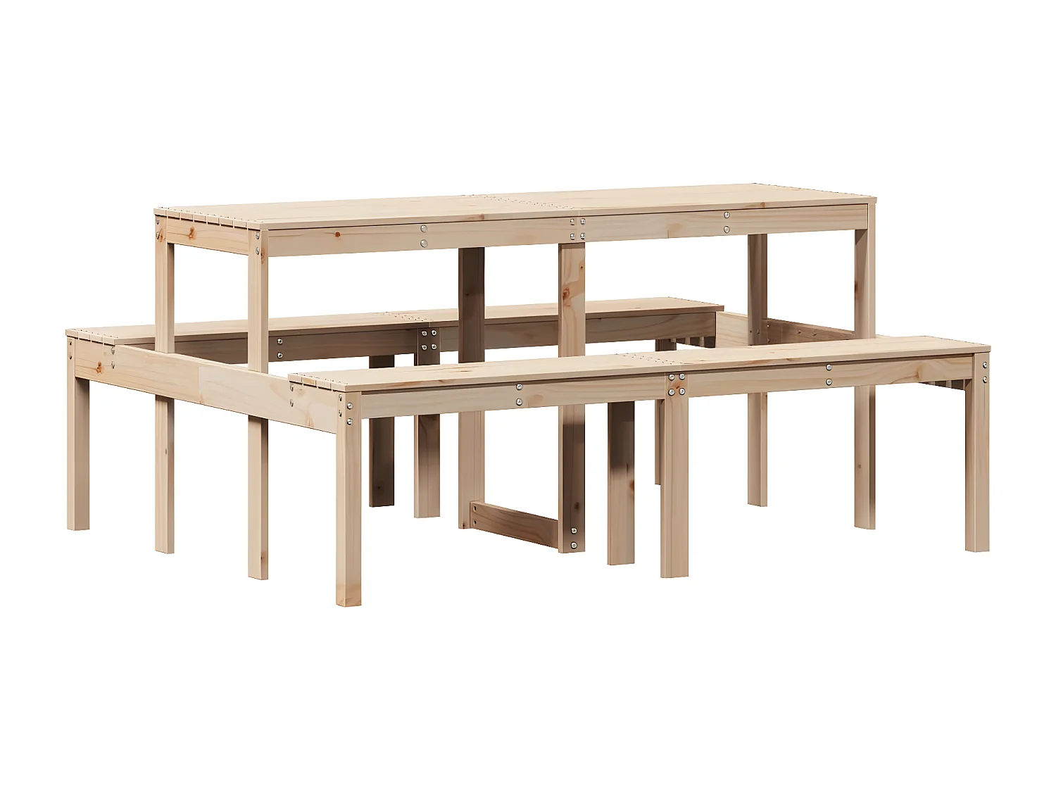 Horrin  Tavolo da Picnic 160x134x75 cm in Legno Massello di Pino