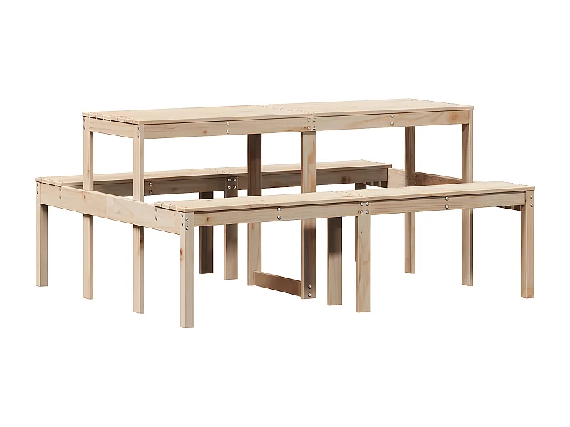 Horrin  Tavolo da Picnic 160x134x75 cm in Legno Massello di Pino