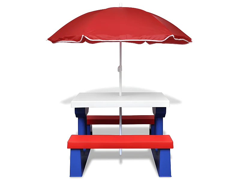 Garden Furniture -  Kinder-Picknicktisch mit Bänken & Sonnenscrm Mehrfarbig