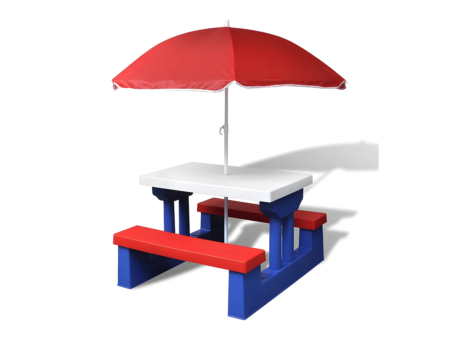 Garden Furniture -  Kinderpicknicktafel met banken en parasol meerkleurig