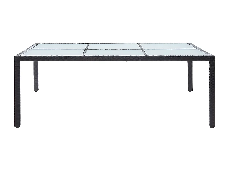 Ludovico  Table à dîner d'extérieur Noir 200x150x74 cm Résine tressée