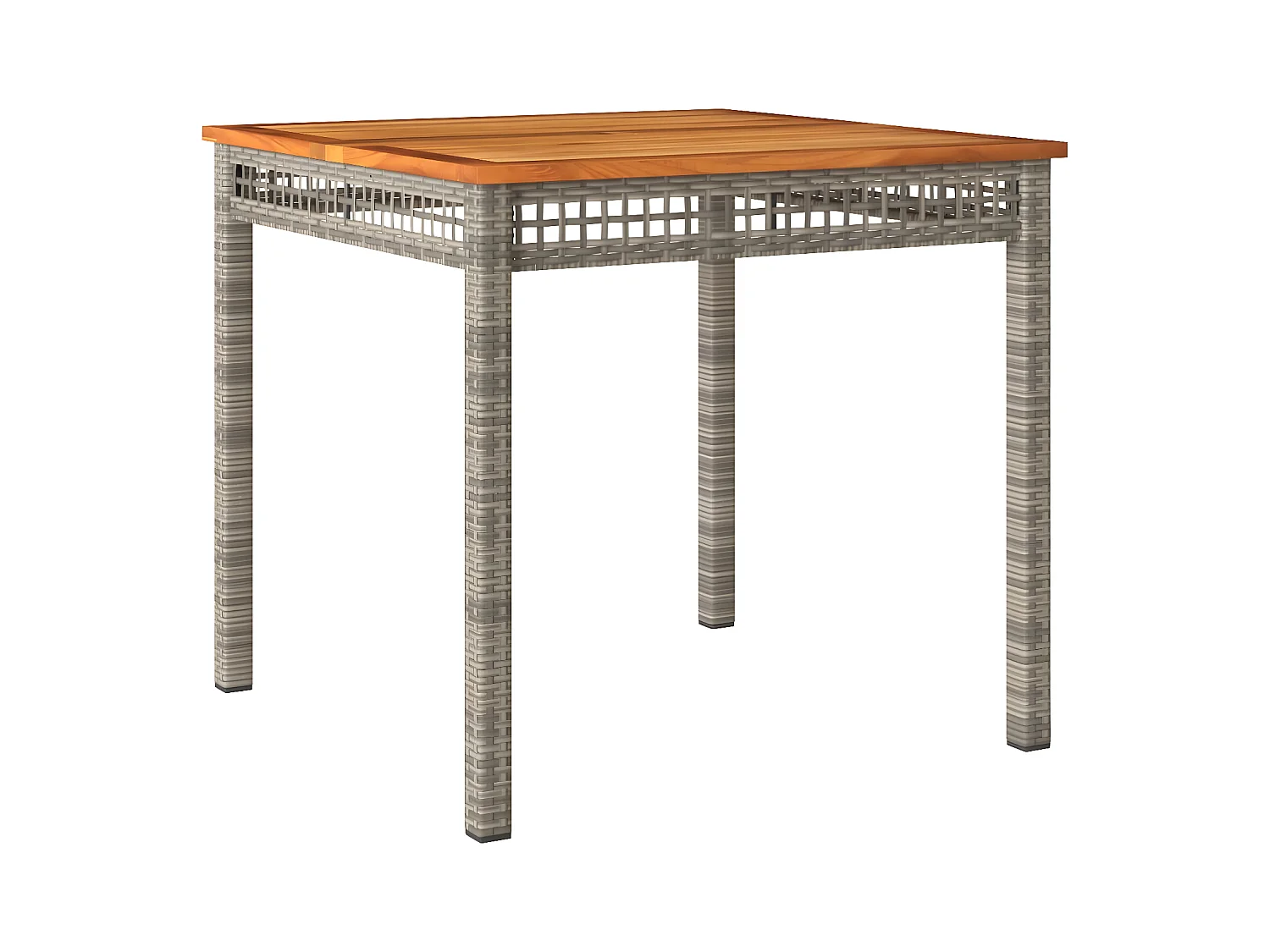 Centreville  Tuintafel 80x80x75 cm poly rattan en acaciahout grijs
