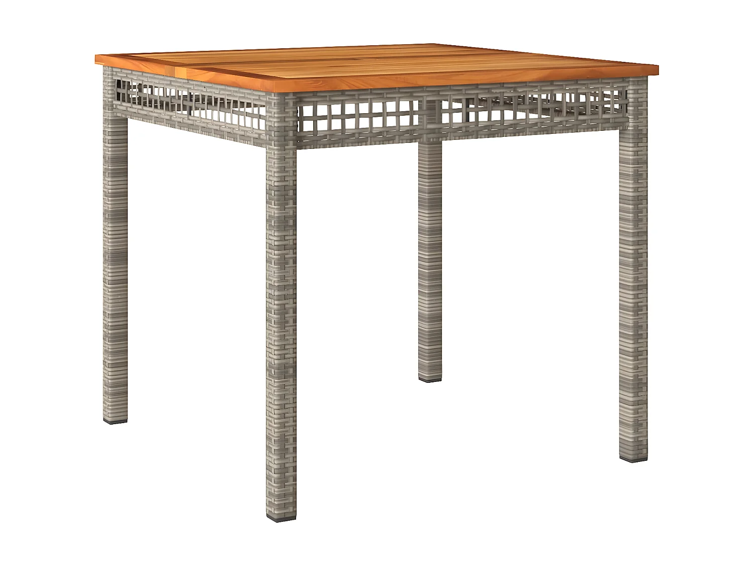 Centreville  Table de jardin gris 80x80x74 cm résine tressée et bois acacia