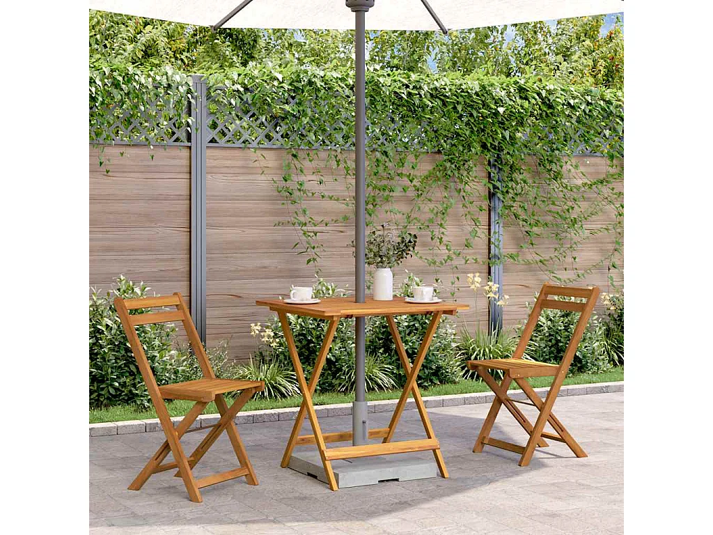 Jeanne-Véronique  Table pliable de jardin 70x70x75 cm Bois d'acacia massif