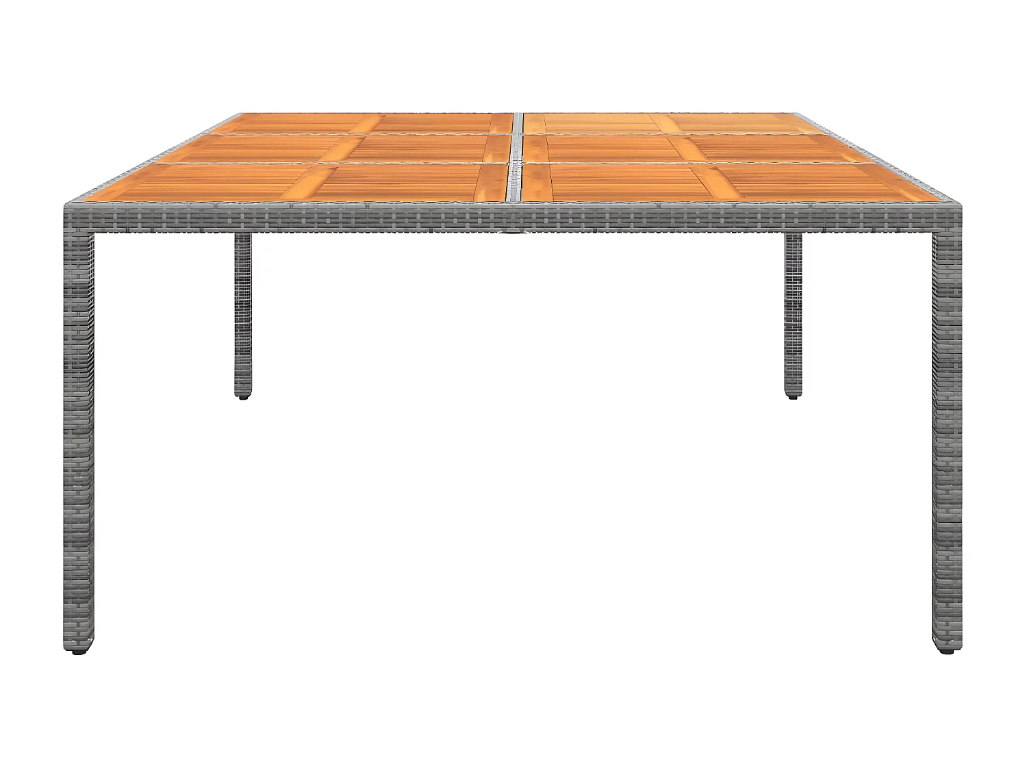 Lysni  Tuintafel 200x150x75 cm acaciahout en poly rattan grijs