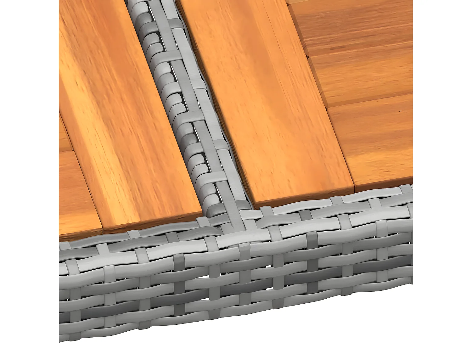 Lysni  Table de jardin 200x150x75 cm Acacia et résine tressée Gris