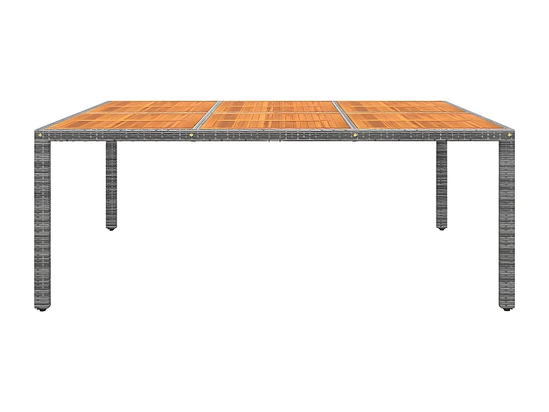 Lysni  Table de jardin 200x150x75 cm Acacia et résine tressée Gris