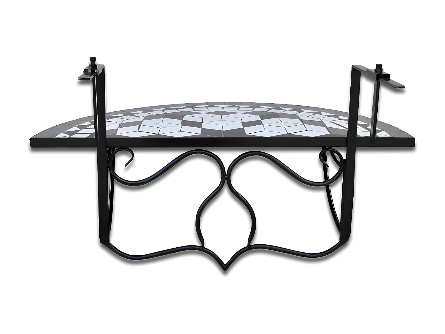 Tove Marie  Balkonhängetisch Mosaik Schwarz und Weiß