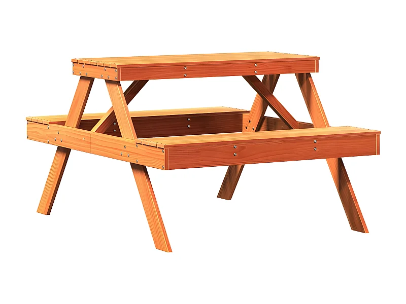 Frekja  Picknicktisch Wachsbraun 105x134x75 cm Massivholz Kiefer