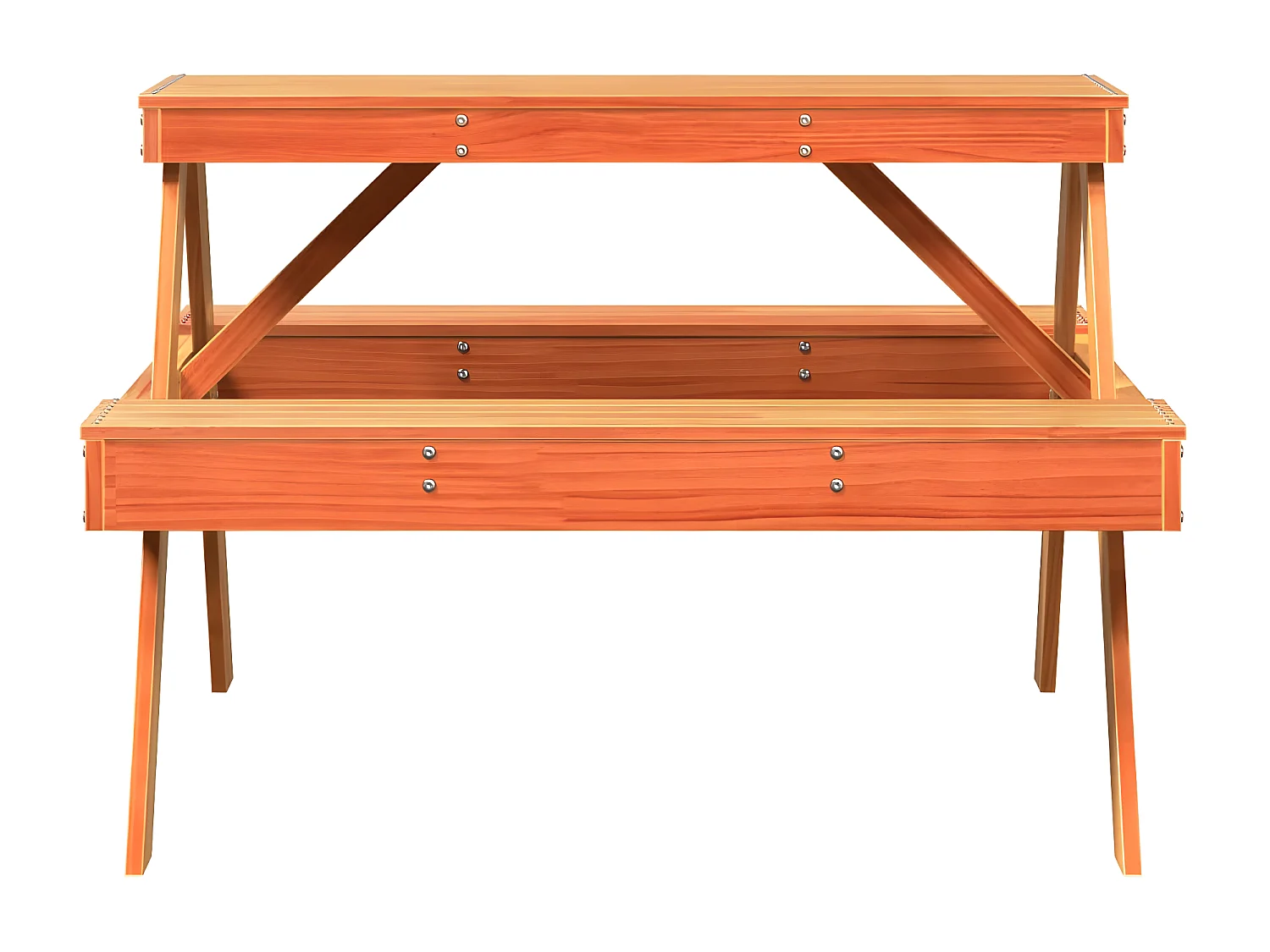 Frekja  Table de pique-nique cire marron 105x134x75 cm bois massif pin