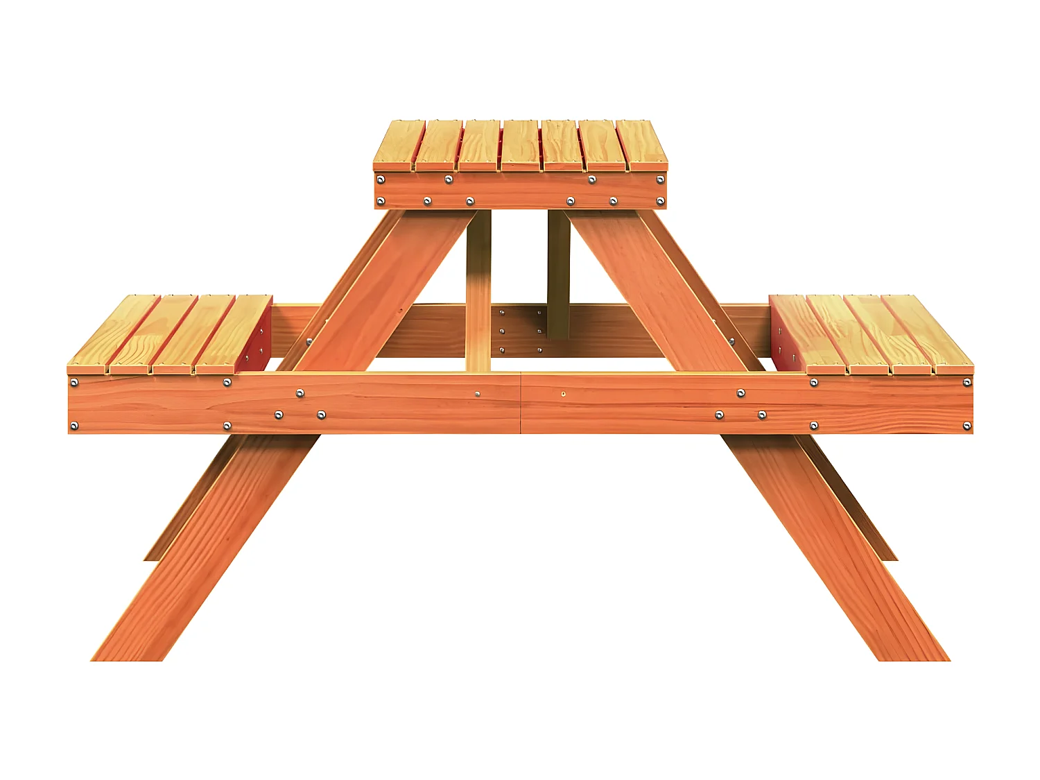 Frekja  Table de pique-nique cire marron 105x134x75 cm bois massif pin