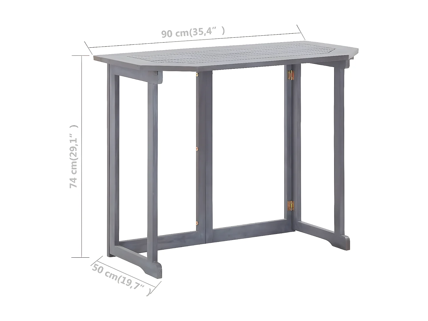 My  Table pliable de balcon 90x50x74 cm Bois d'acacia massif