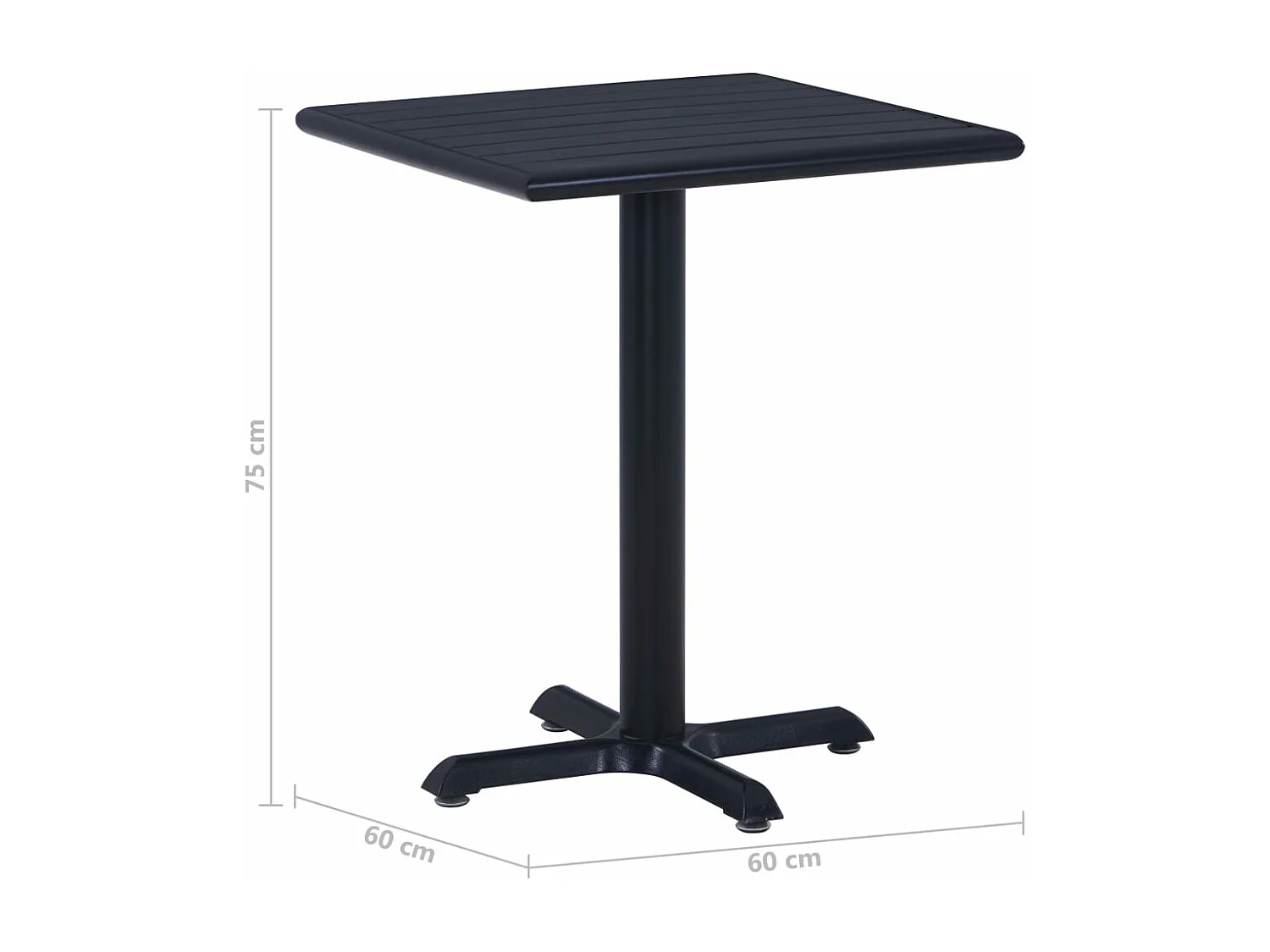 Louis-Mathieu  Tuintafel 60x60x75 cm zwart