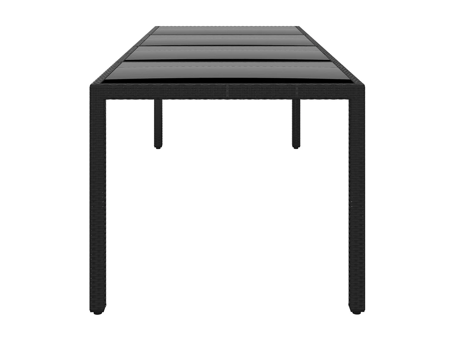 Gennevilliers  Table de jardin 250x100x75 cm Verre trempé et Résine tressée