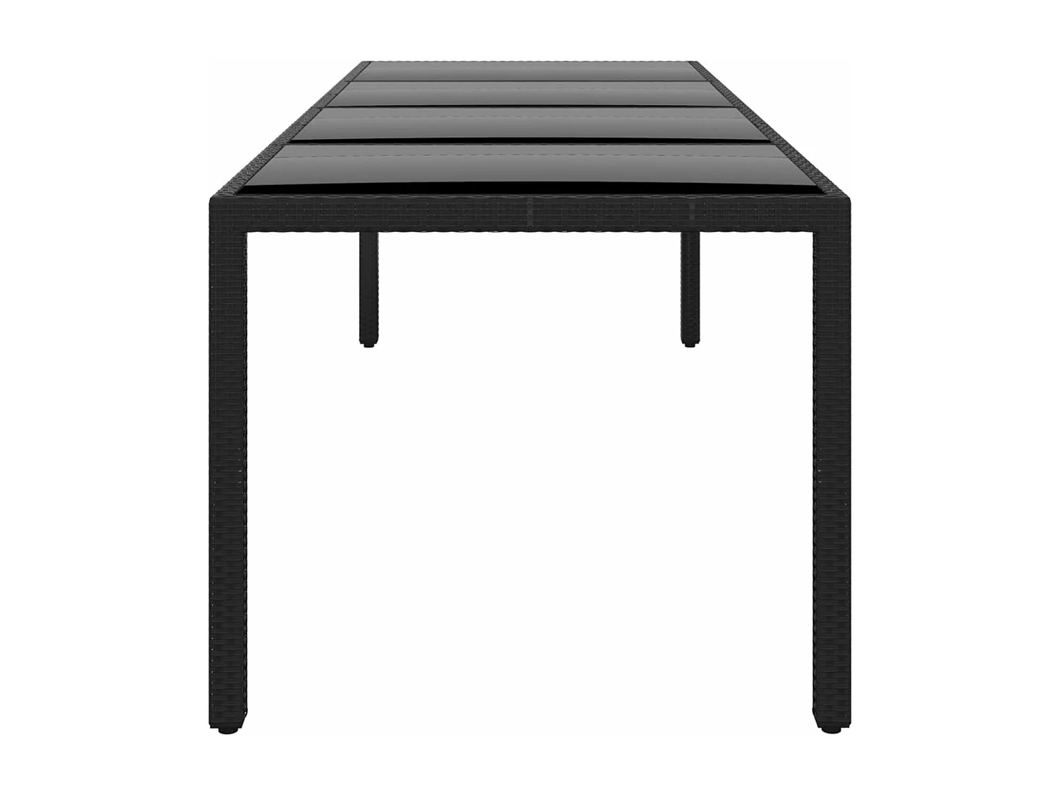 Gennevilliers  Table de jardin 250x100x75 cm Verre trempé et Résine tressée