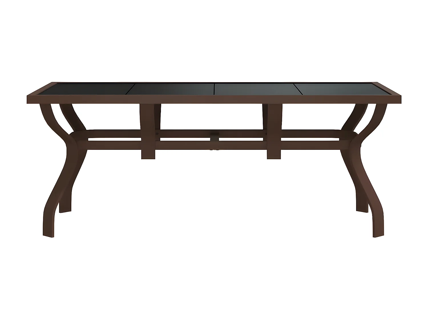 Eline  Table de jardin Marron et noir 180x80x70 cm Acier et verre