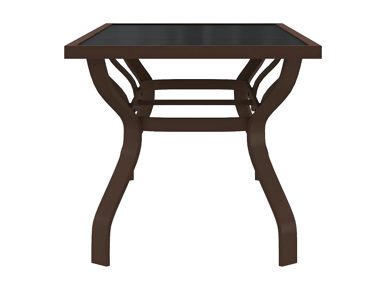 Eline  Table de jardin Marron et noir 180x80x70 cm Acier et verre