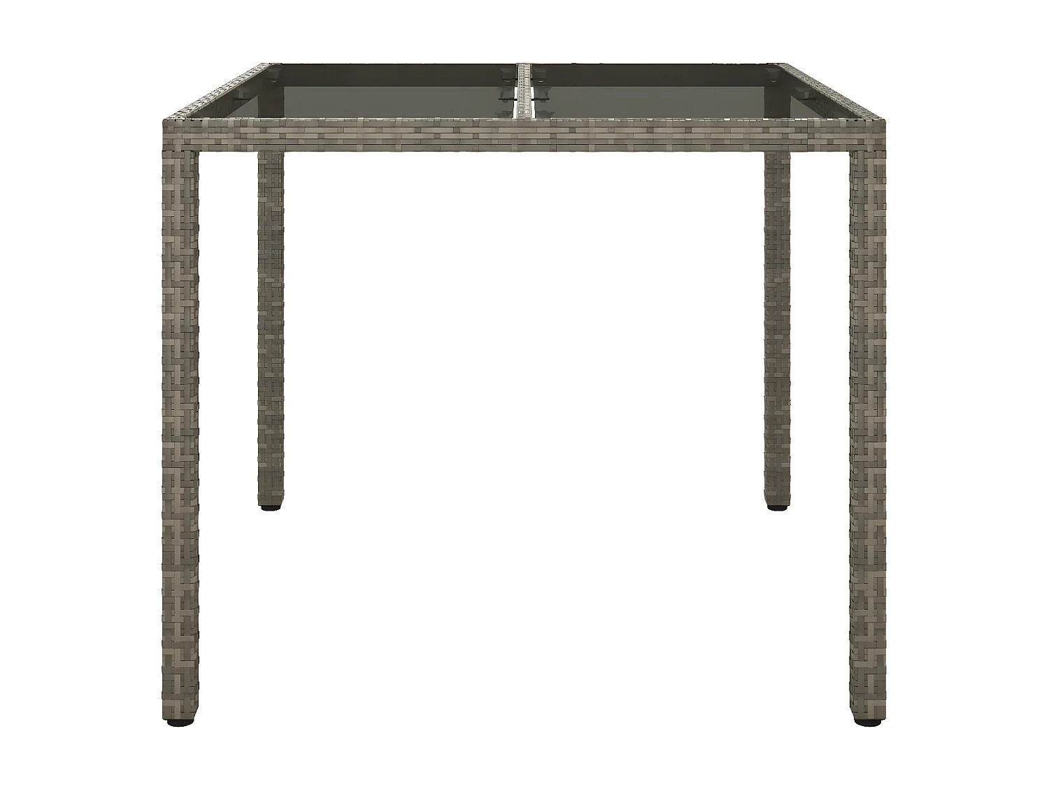 Harko  Tavolo Giardino 90x90x75 cm Vetro Temperato e Polyrattan Grigio