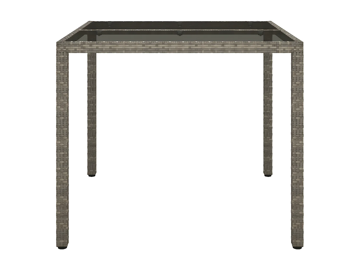 Harko  Table de jardin 90x90x75 cm Verre trempé et résine tressée Gris