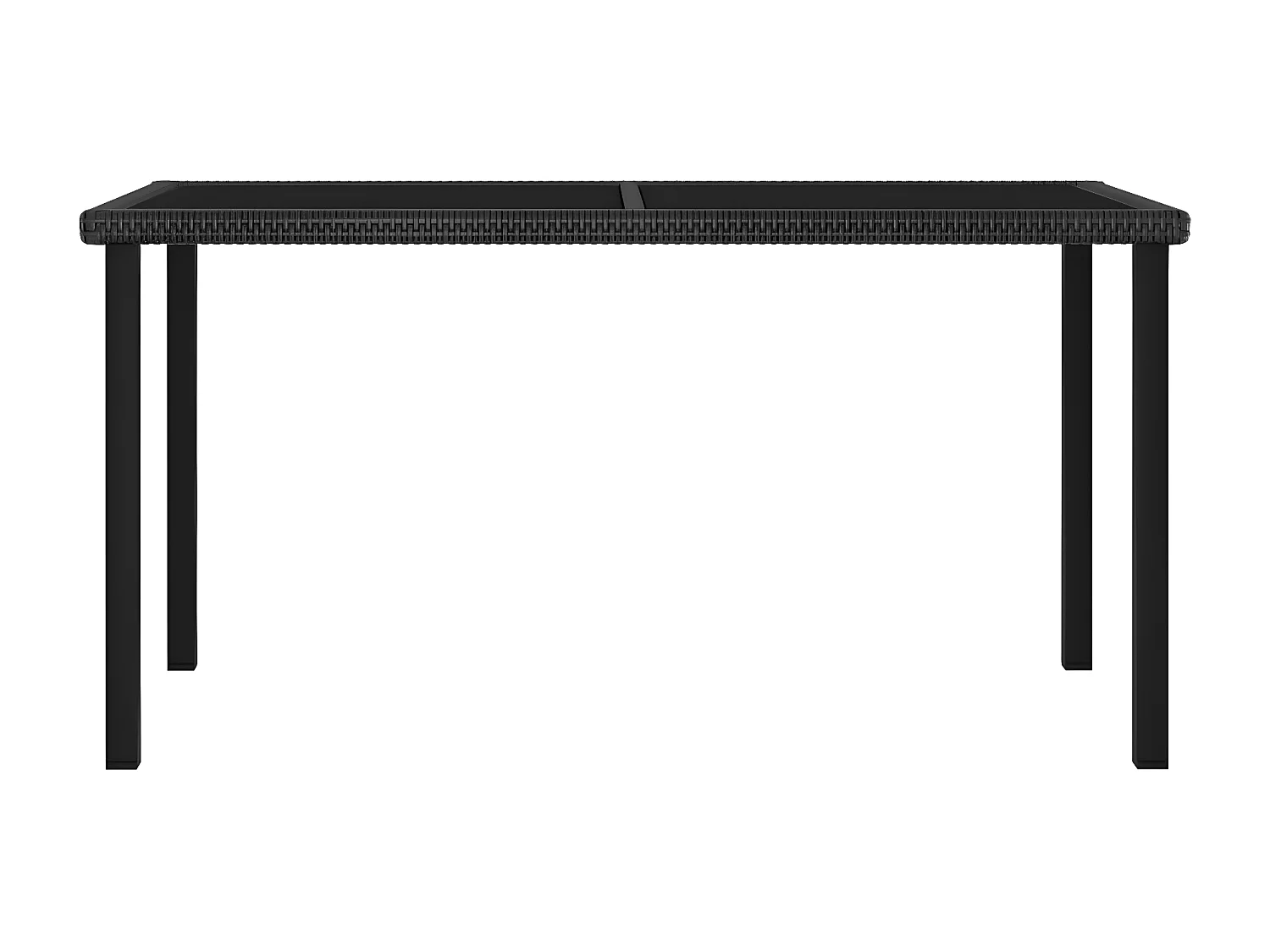 Natalie Hope  Table à dîner de jardin Noir 140x70x73 cm Résine tressée