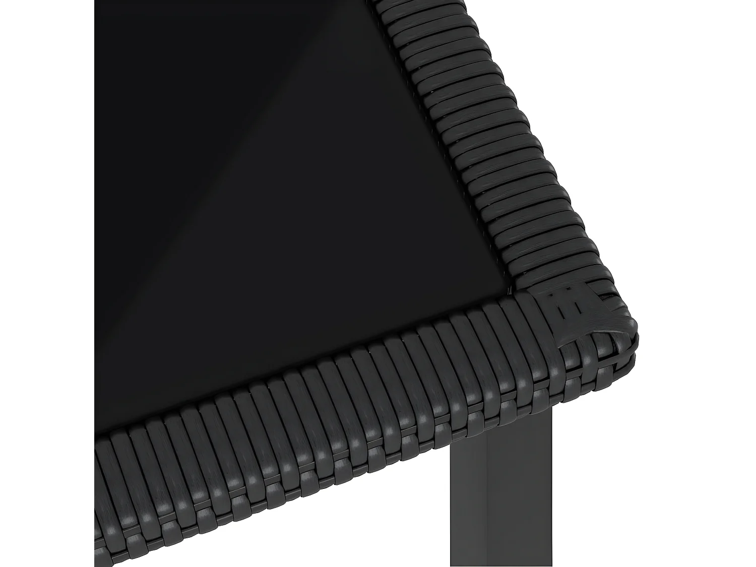 Natalie Hope  Table à dîner de jardin Noir 140x70x73 cm Résine tressée