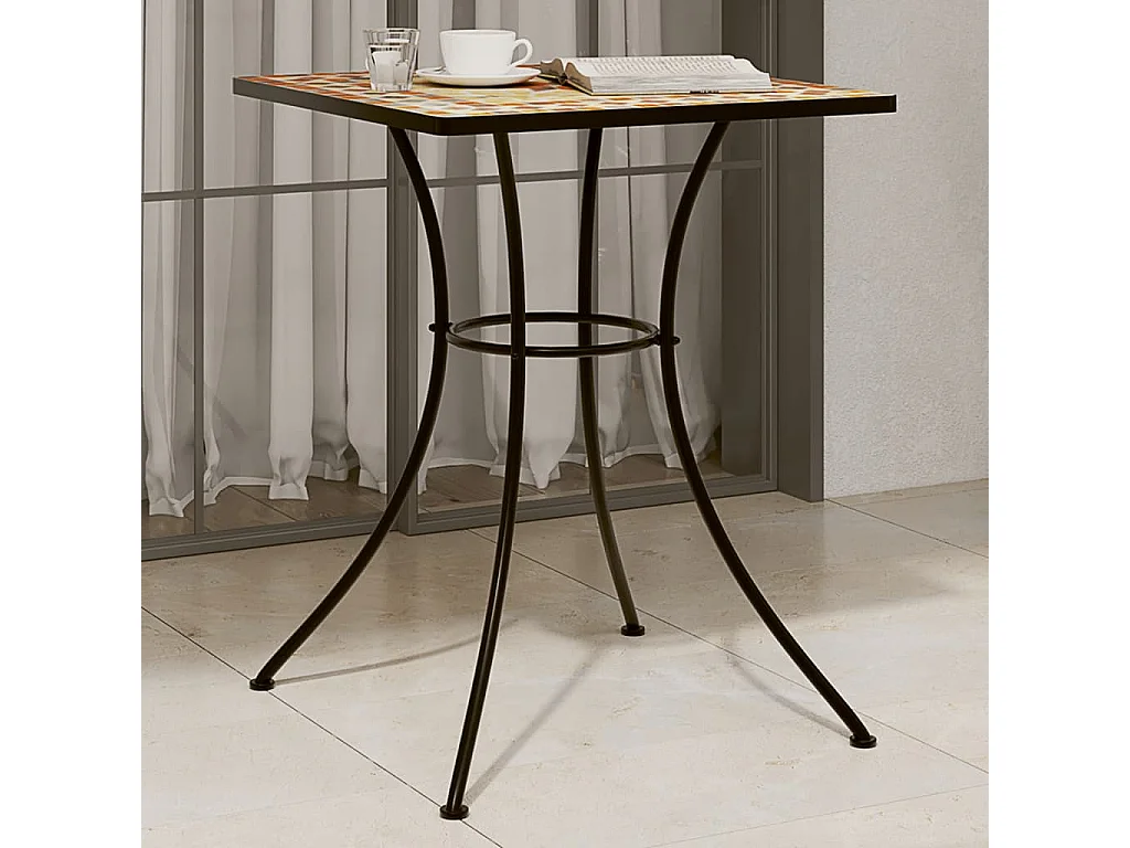 Michael Alan  Table de bistro mosaïque terre cuite 60x60x74 cm céramique