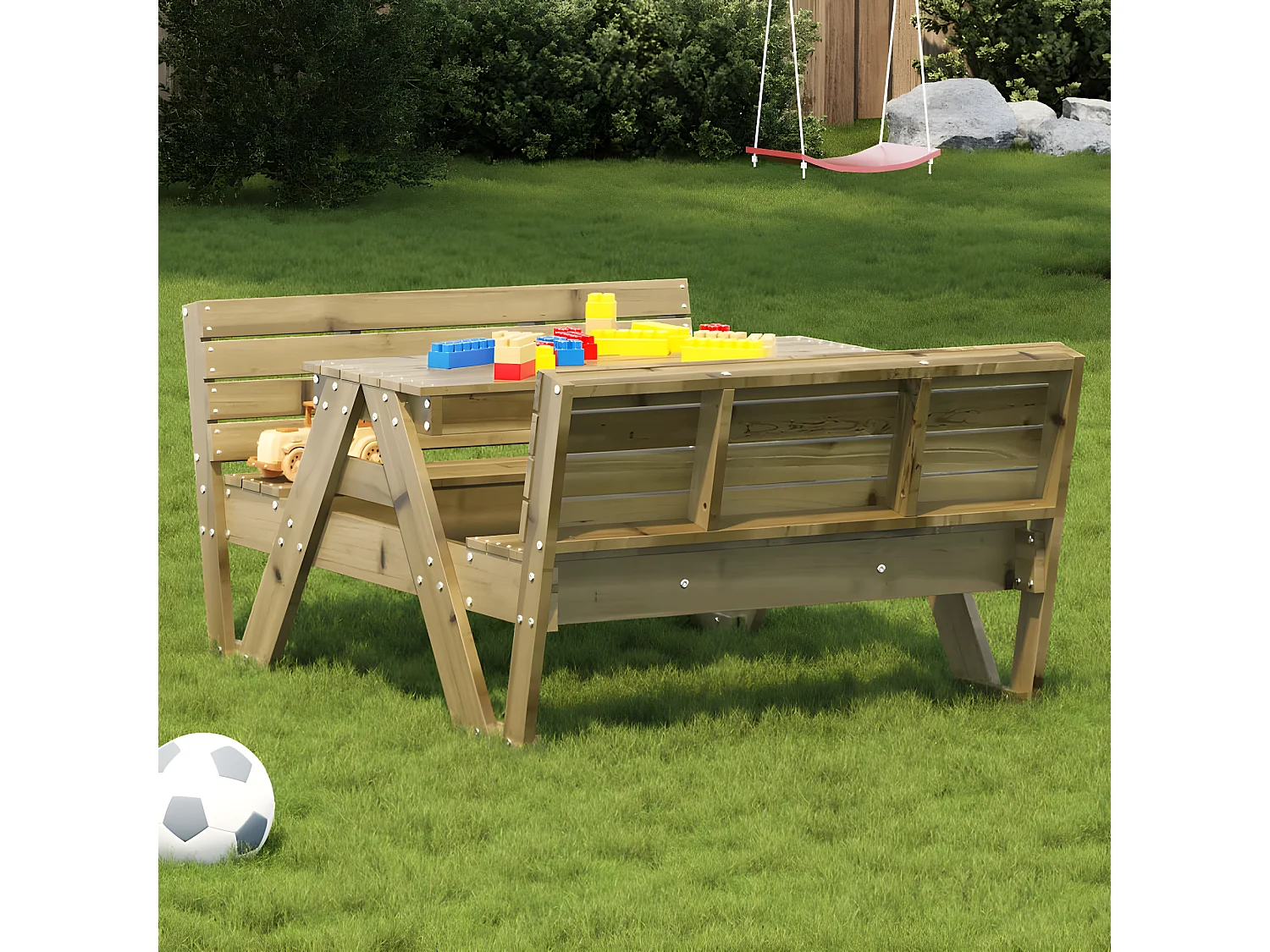 Velmi  Picknicktisch für Kinder 88x122x58 cm Imprägniertes Kiefernholz