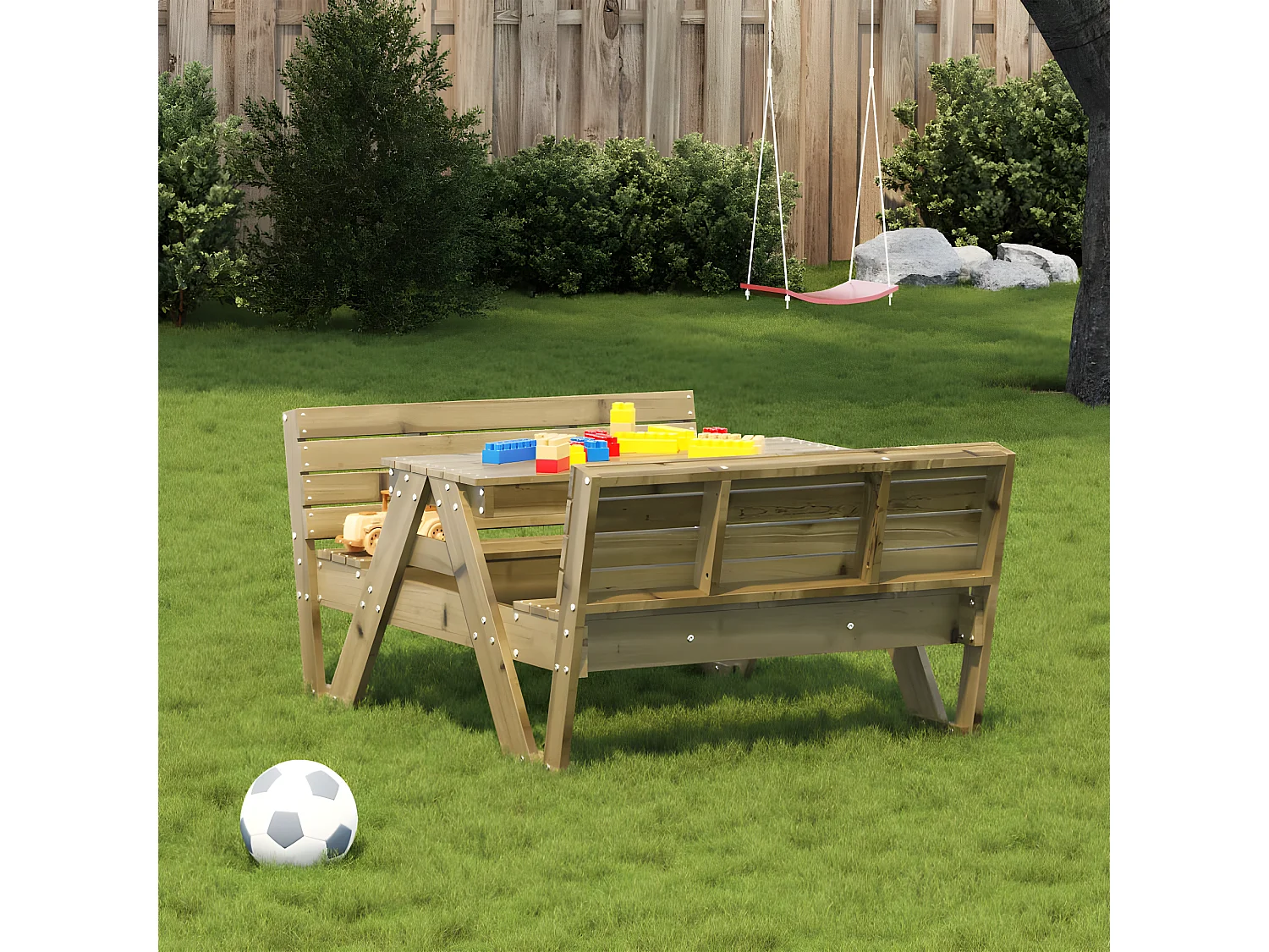 Velmi  Picknicktisch für Kinder 88x122x58 cm Imprägniertes Kiefernholz