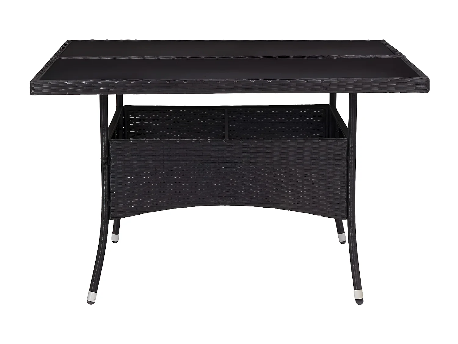 Tancredi  Tuintafel poly rattan en glas zwart