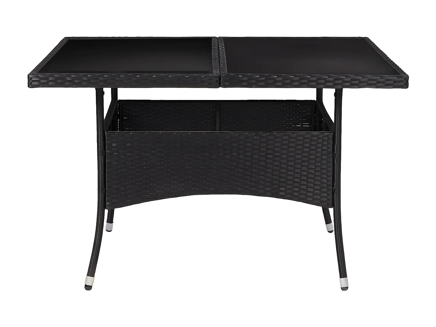 Tancredi  Tuintafel poly rattan en glas zwart