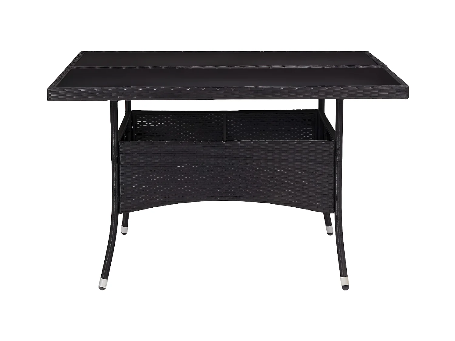 Tancredi  Tuintafel poly rattan en glas zwart