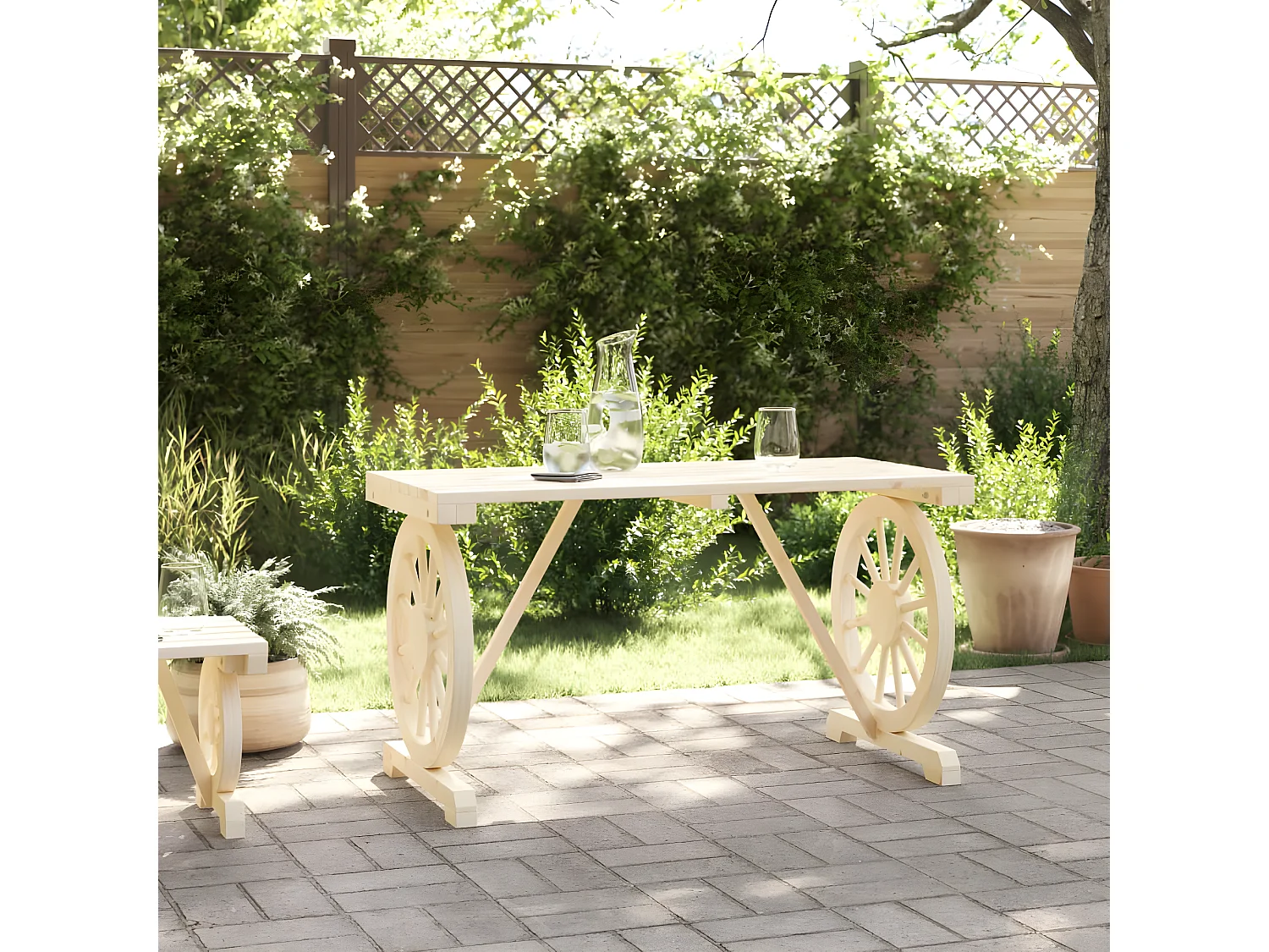 Claude-Henri  Table de jardin 115x55x65 cm bois de sapin massif