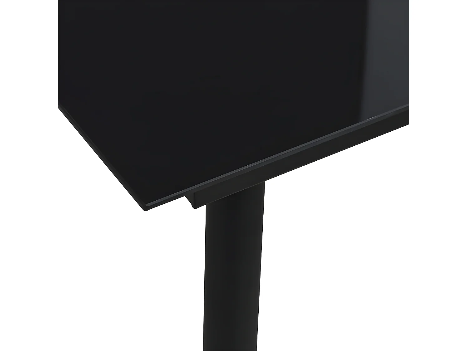 Gudleik  Tavolo da Giardino Nero 80x80x74 cm in Acciaio e Vetro