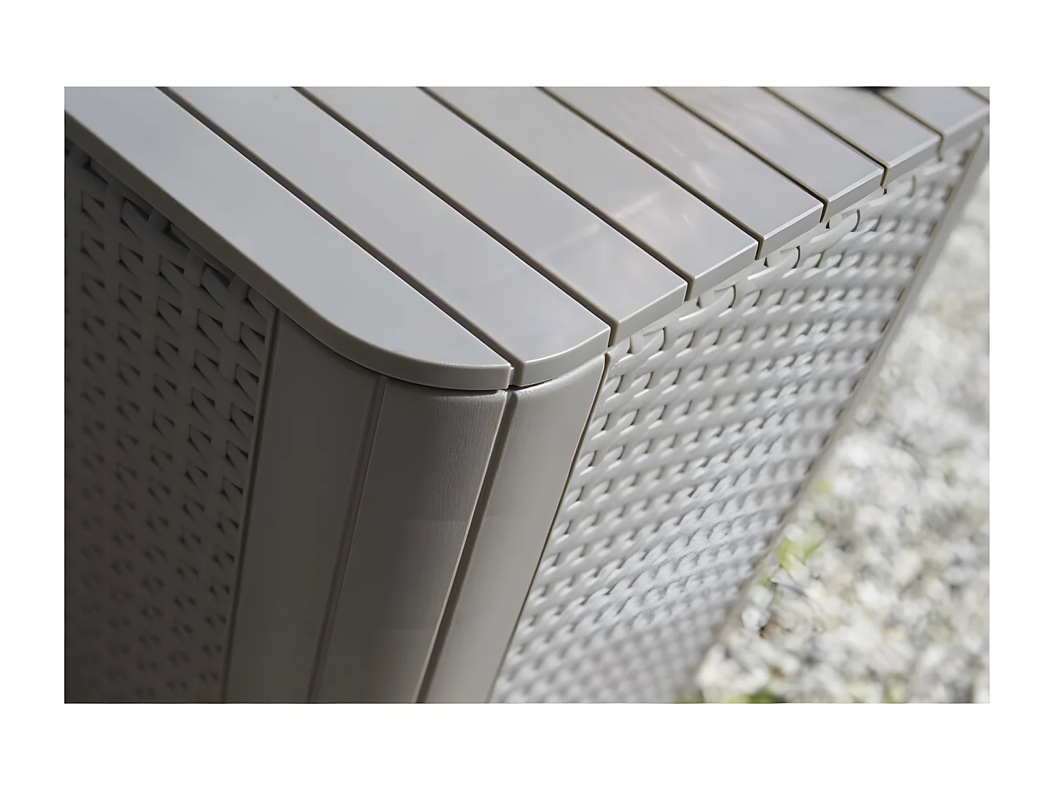 Prolenta Premium -  Tavolino da Giardino Luzon in Vimini Arrotondato Cappuccino