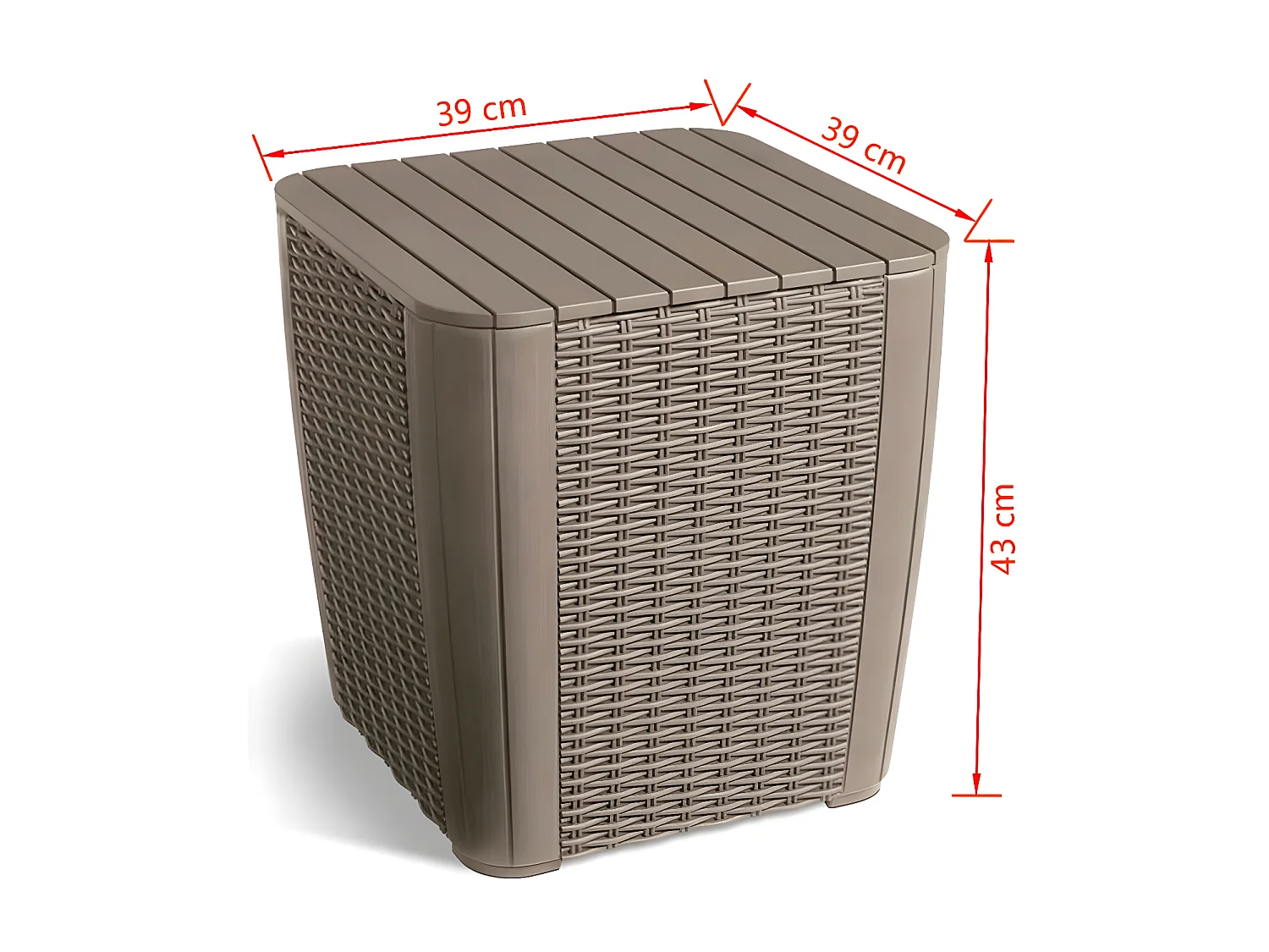 Prolenta Premium -  Tavolino da Giardino Luzon in Vimini Arrotondato Cappuccino