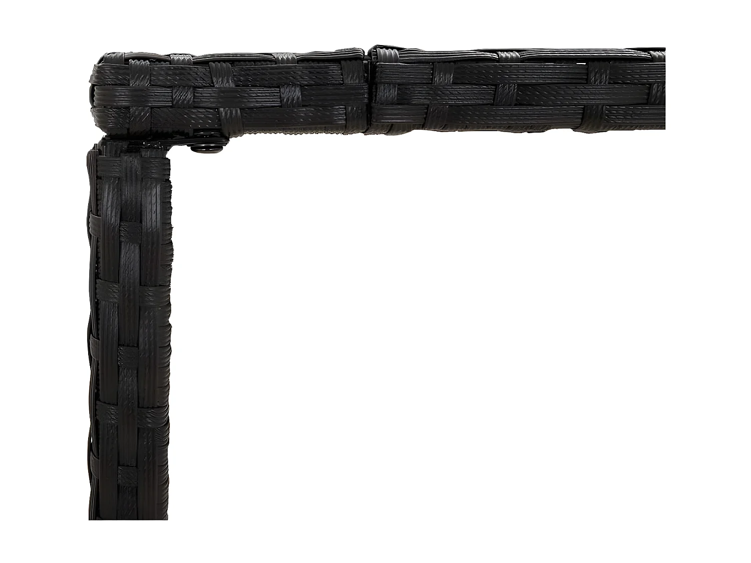 Village Green-Green Ridge  Table de bar et dessus en verre noir 70x70x110 cm poly rotin