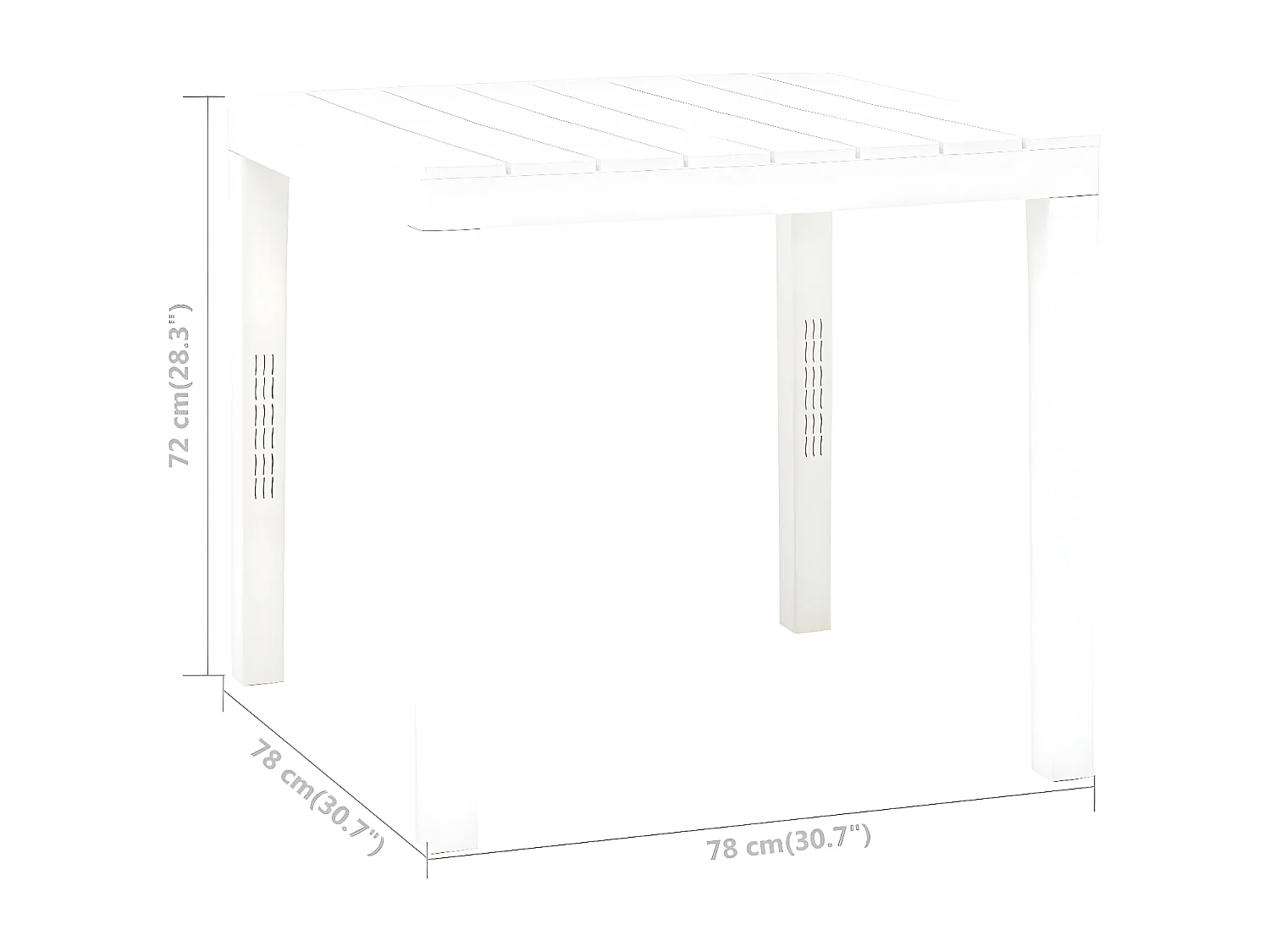 Jean-Fabrice  Table de jardin Blanc 78x78x72 cm Plastique