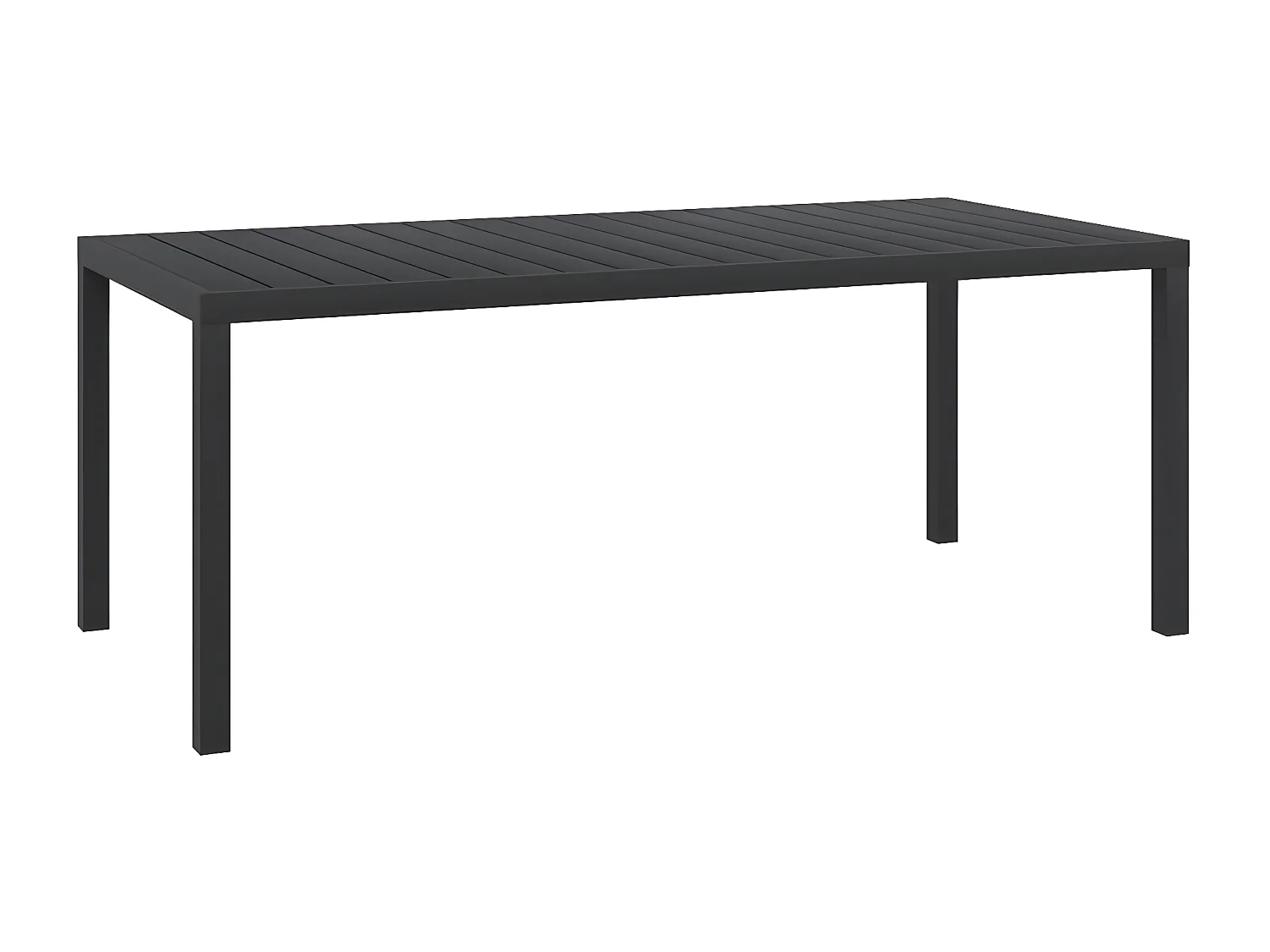 Marie-Rose  Table de jardin Noir 185 x 90 x 74 cm Aluminium et WPC