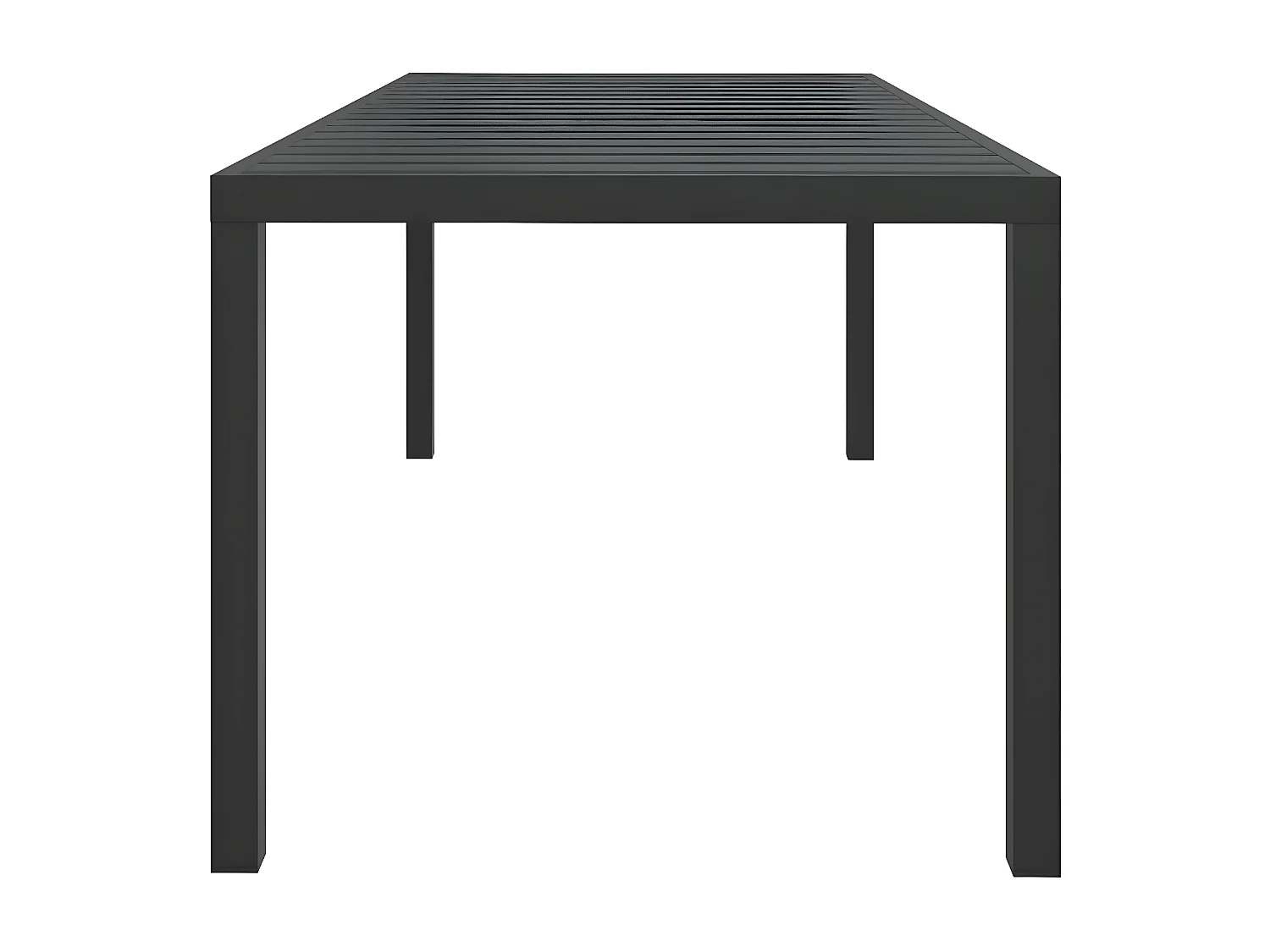 Marie-Rose  Table de jardin Noir 185 x 90 x 74 cm Aluminium et WPC
