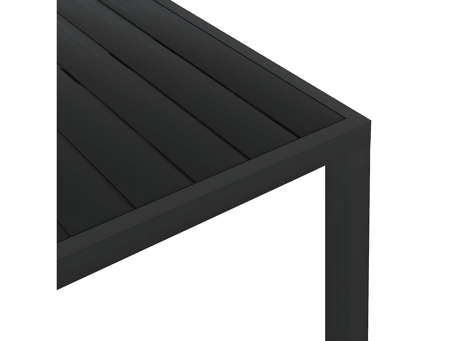 Marie-Rose  Table de jardin Noir 185 x 90 x 74 cm Aluminium et WPC