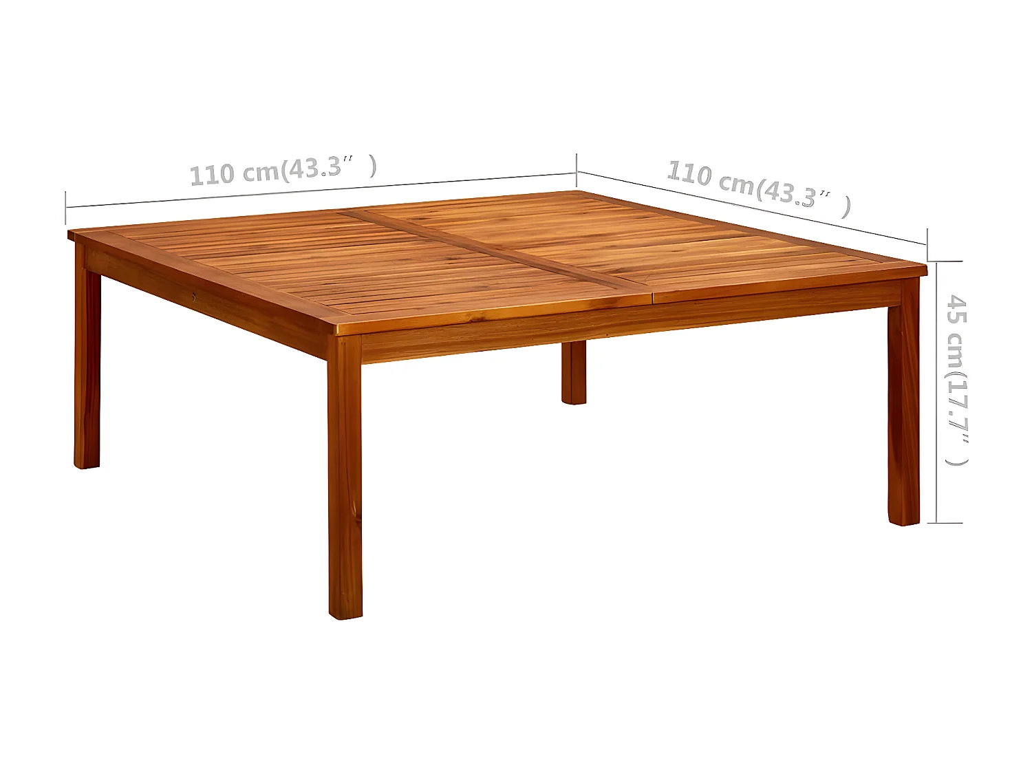 Calipatria  Table basse de jardin 110x110x45 cm Bois solide d'acacia