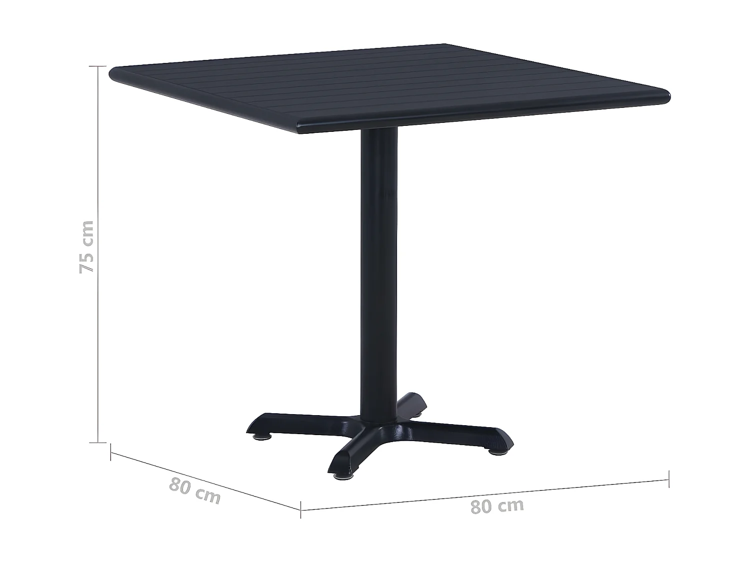 Louis-Mathieu  Table de jardin Noir 80x80x75 cm