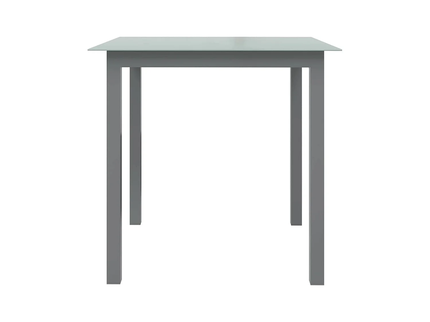 Batesville  Table de jardin Gris clair 80x80x74 cm Aluminium et verre