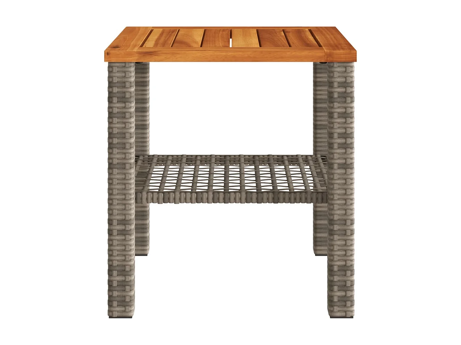 Centreville  Tuintafel 40x40x42 cm poly rattan en acaciahout grijs