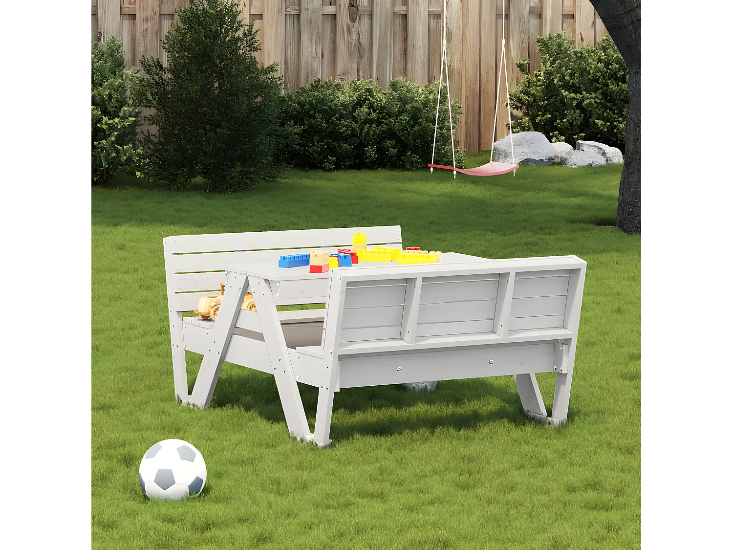 Velmi  Picknicktafel voor kinderen 88x122x58 cm massief grenenhout wit