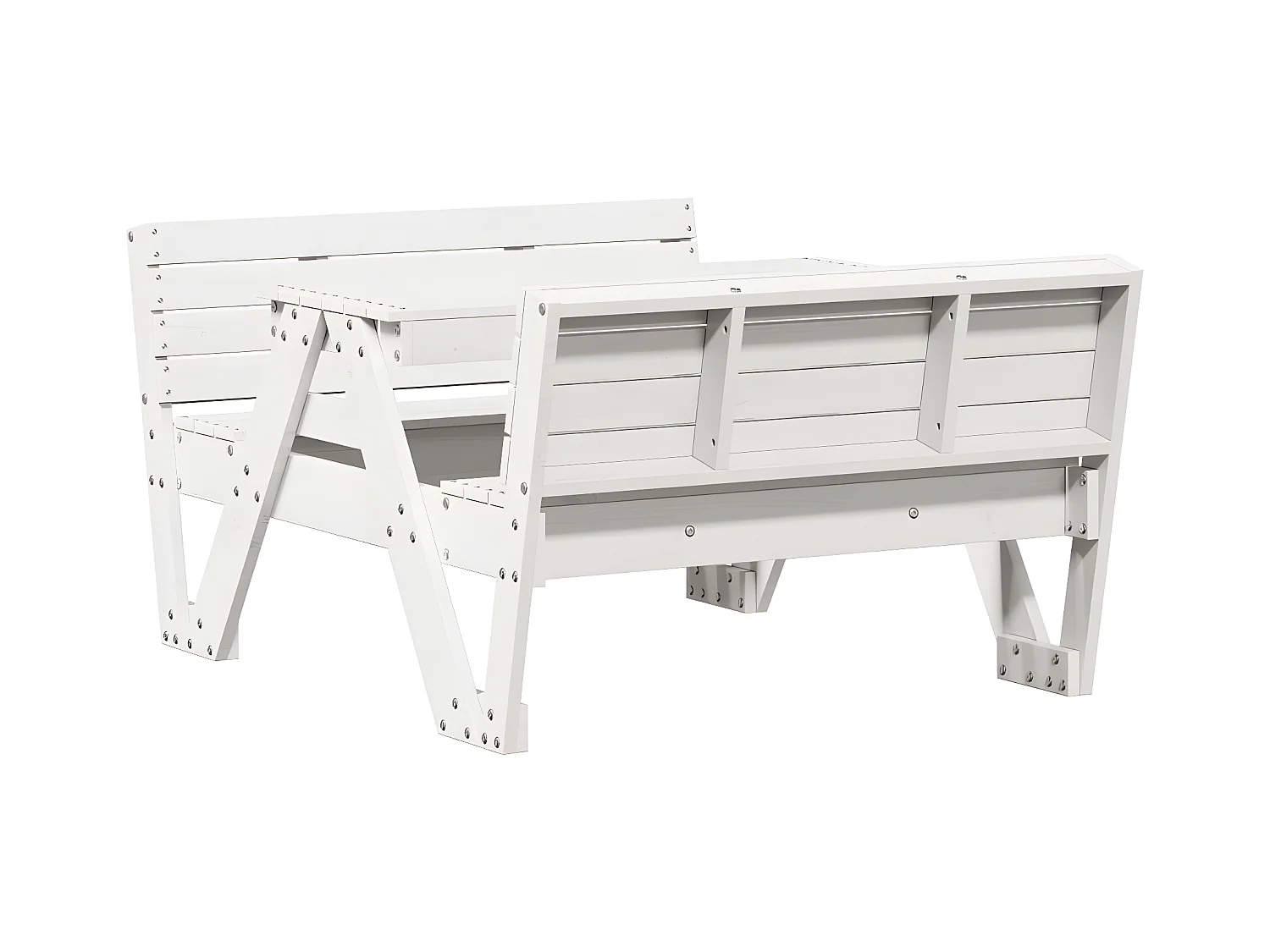 Velmi  Table de pique-nique pour enfants blanc bois massif de pin