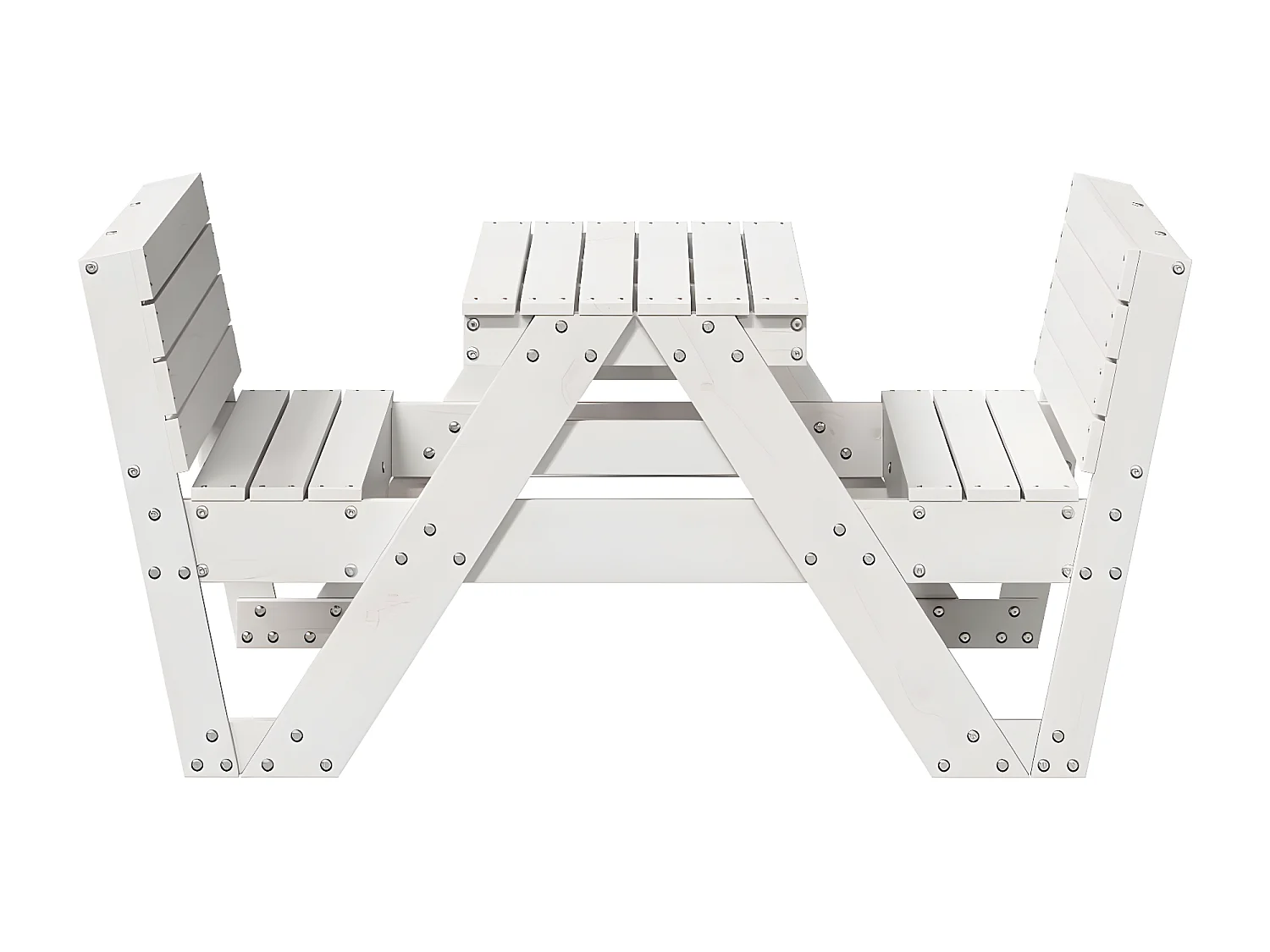 Velmi  Table de pique-nique pour enfants blanc bois massif de pin