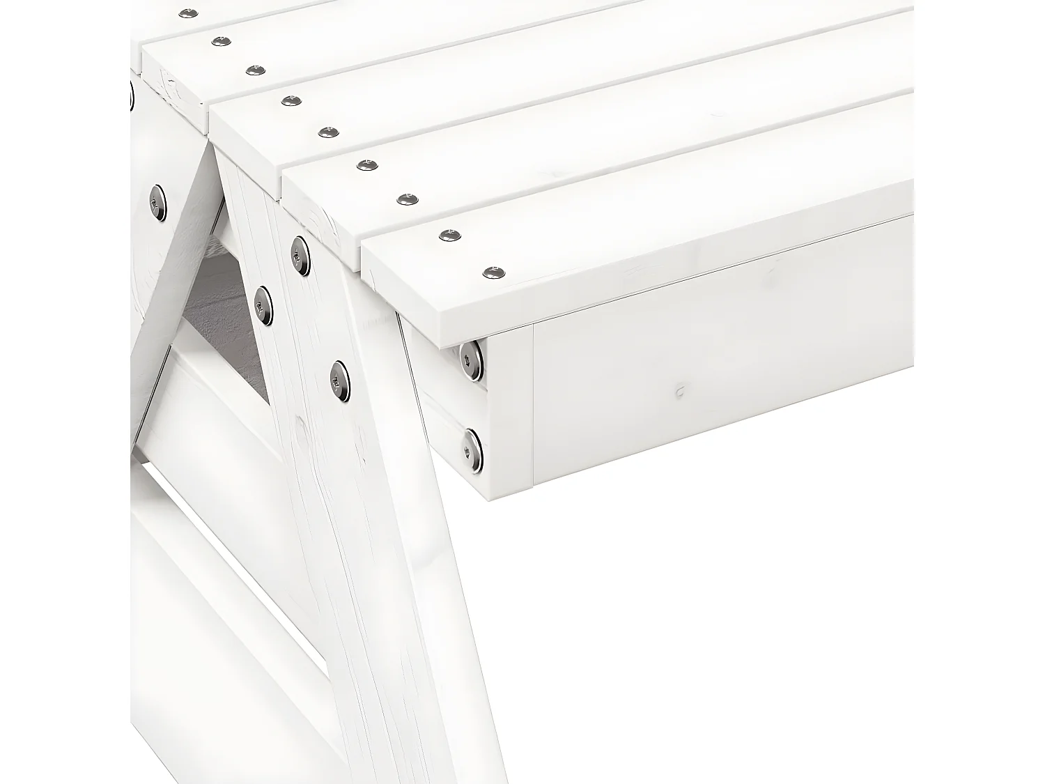 Velmi  Table de pique-nique pour enfants blanc bois massif de pin